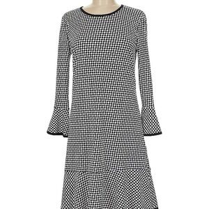 Elegant Black and White Houndstooth Dress